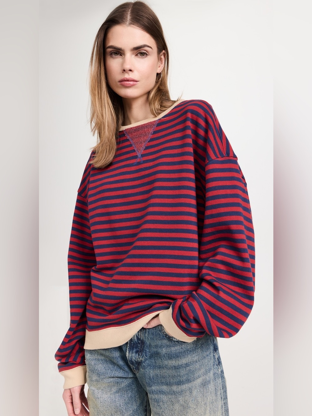 We The Free Classic Striped Oversized Crewneck - Picture 2 of 12
